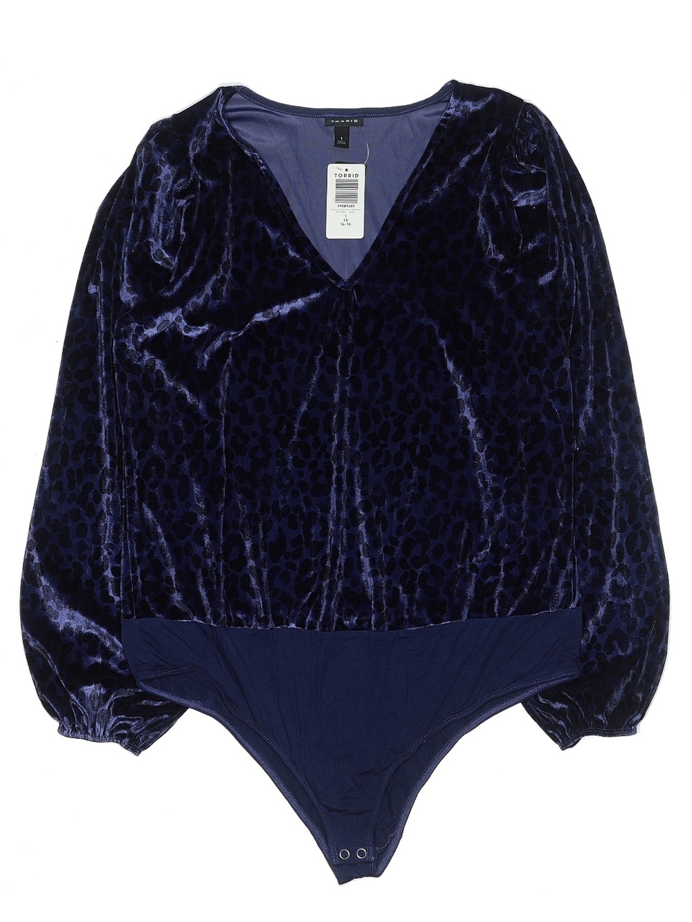Torrid Velvet Leopard Print V Neck Bodysuit